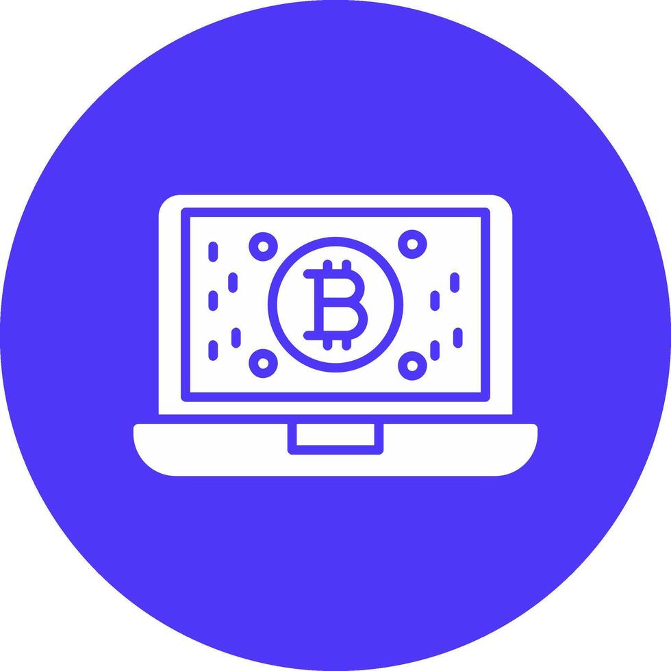 Bitcoin Earnings Glyph Multi Circle Icon vector