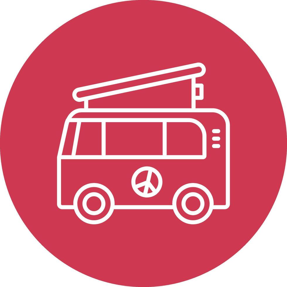 Camper Van Line Multi Circle Icon vector