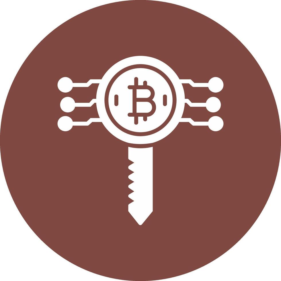 Bitcoin Key Glyph Multi Circle Icon vector
