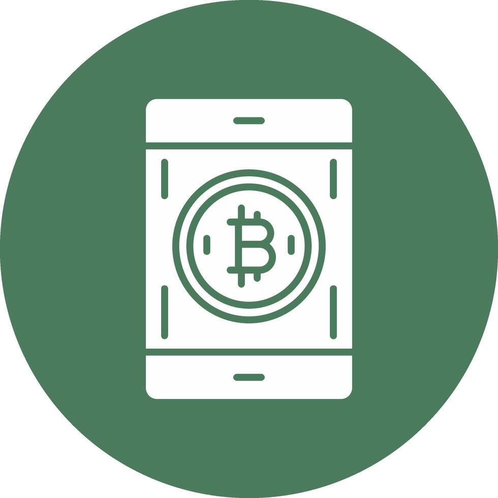 Bitcoin Pay Glyph Multi Circle Icon vector