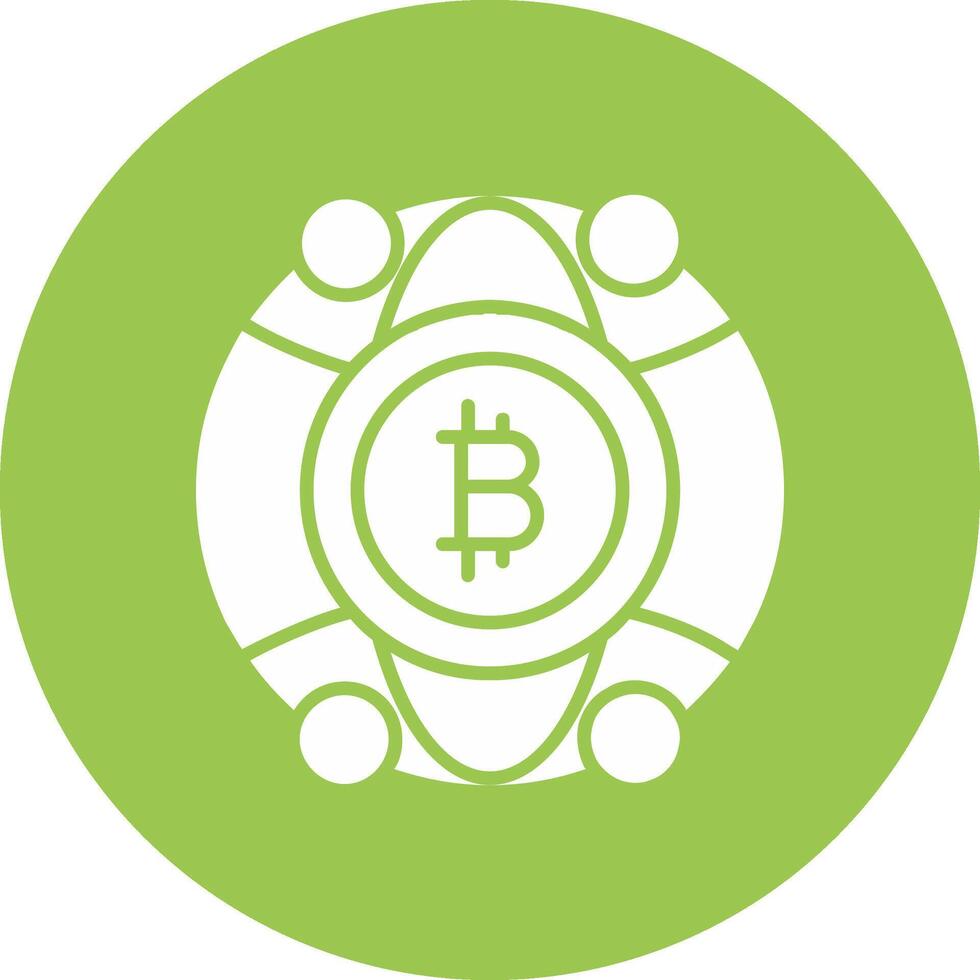 Global Bitcoin Glyph Multi Circle Icon vector