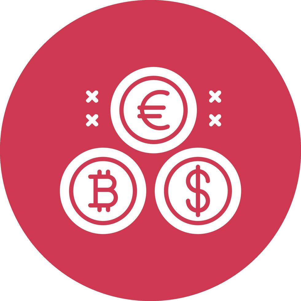 Cryptocurrency Coins Glyph Multi Circle Icon vector
