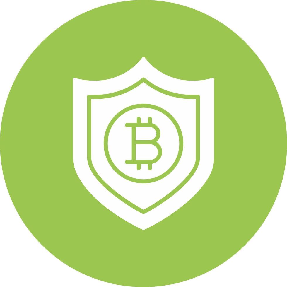 Bitcoin Secure Glyph Multi Circle Icon vector