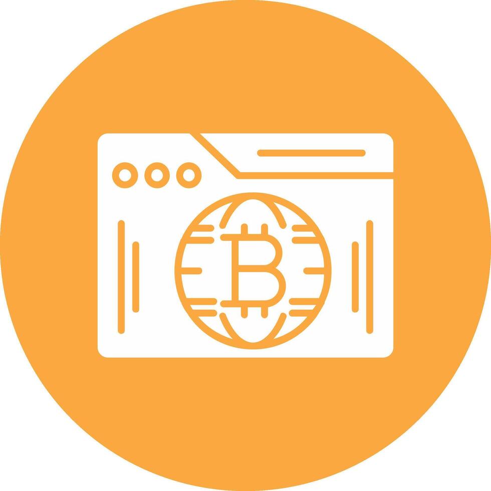 Bitcoin Web Glyph Multi Circle Icon vector