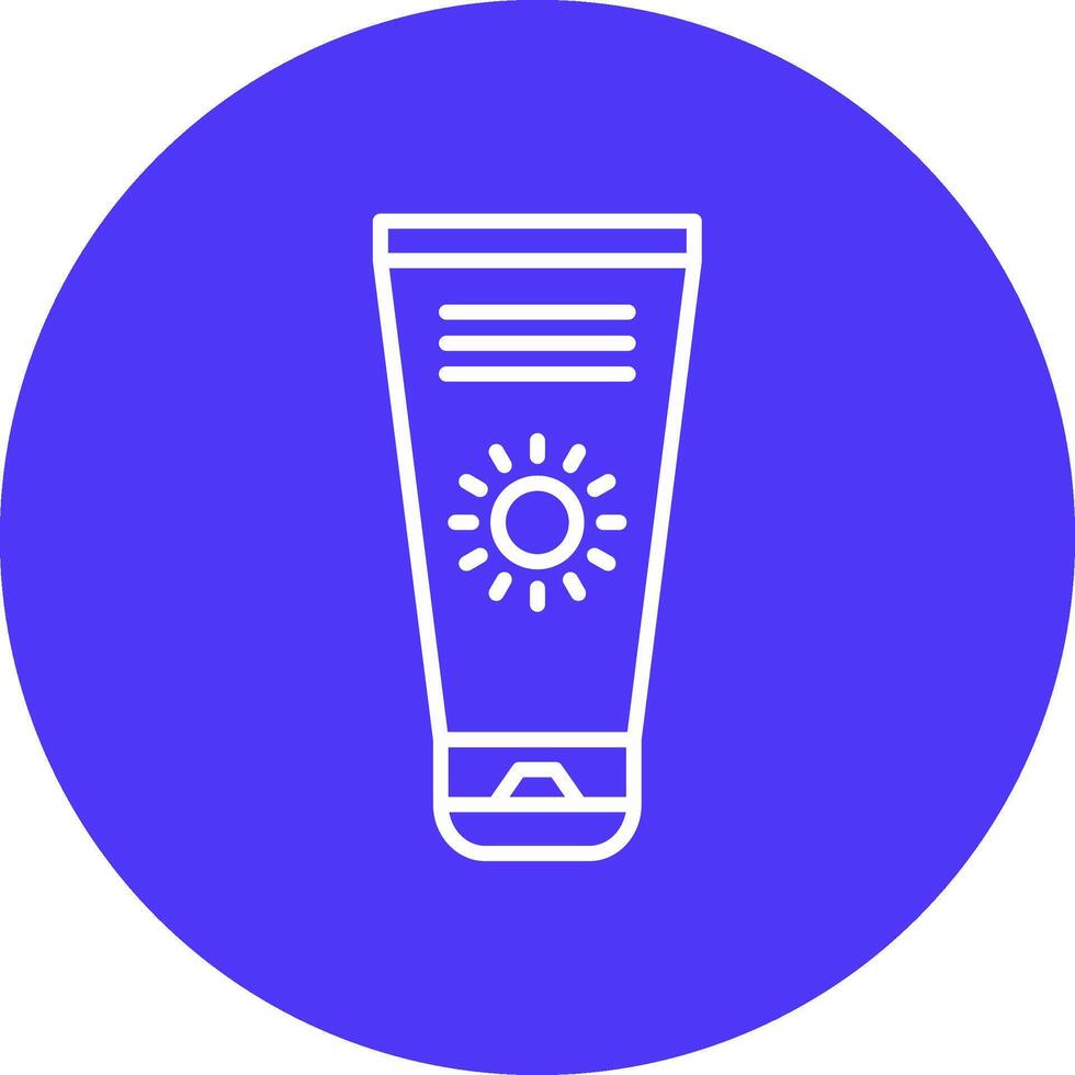 Sun Cream Line Multi Circle Icon vector