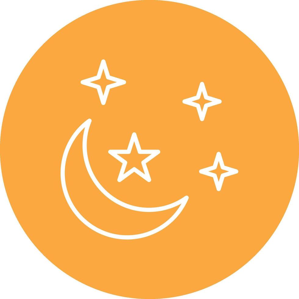 Moon Line Multi Circle Icon vector