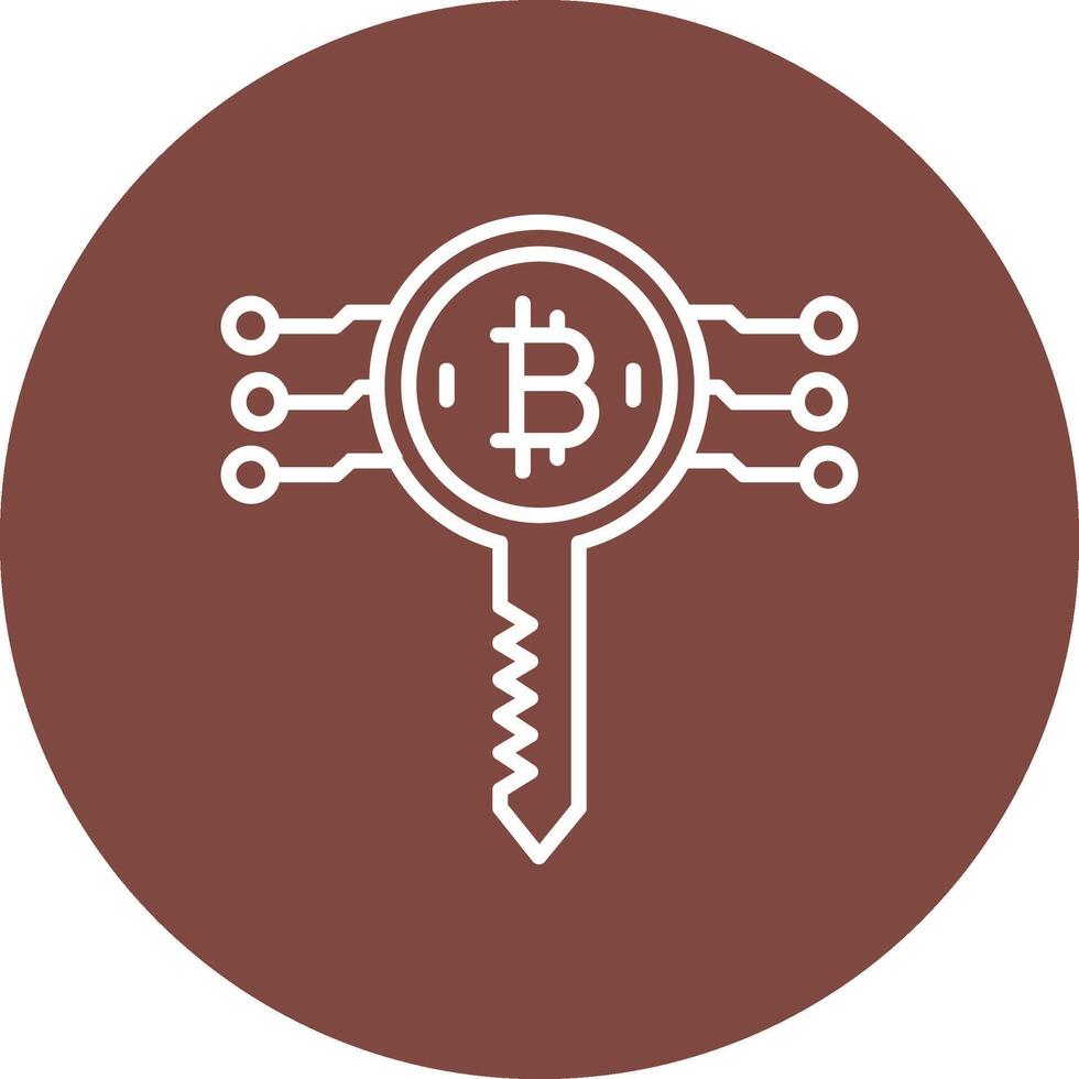 Bitcoin Key Line Multi Circle Icon vector