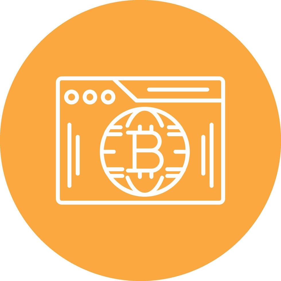 Bitcoin Web Line Multi Circle Icon vector