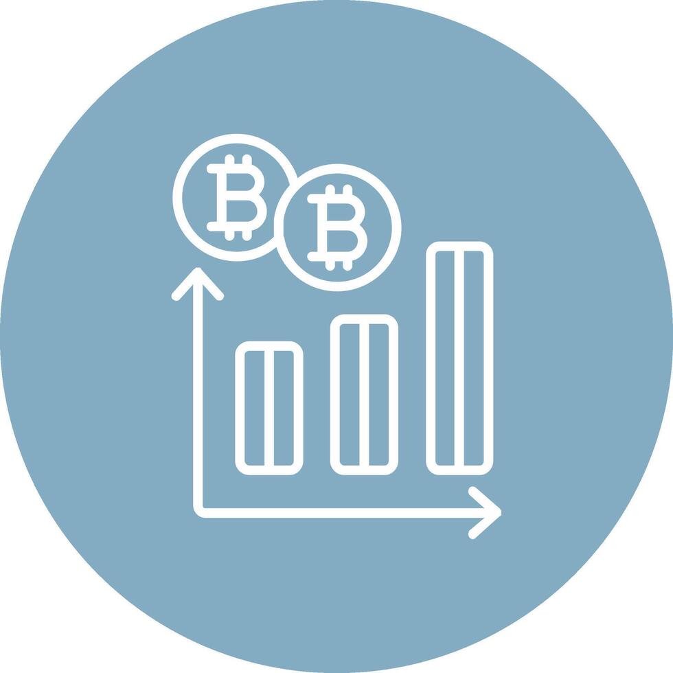 bitcoin grafico línea multi circulo icono vector