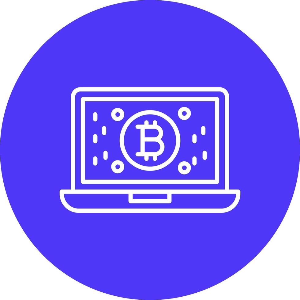 Bitcoin Earnings Line Multi Circle Icon vector