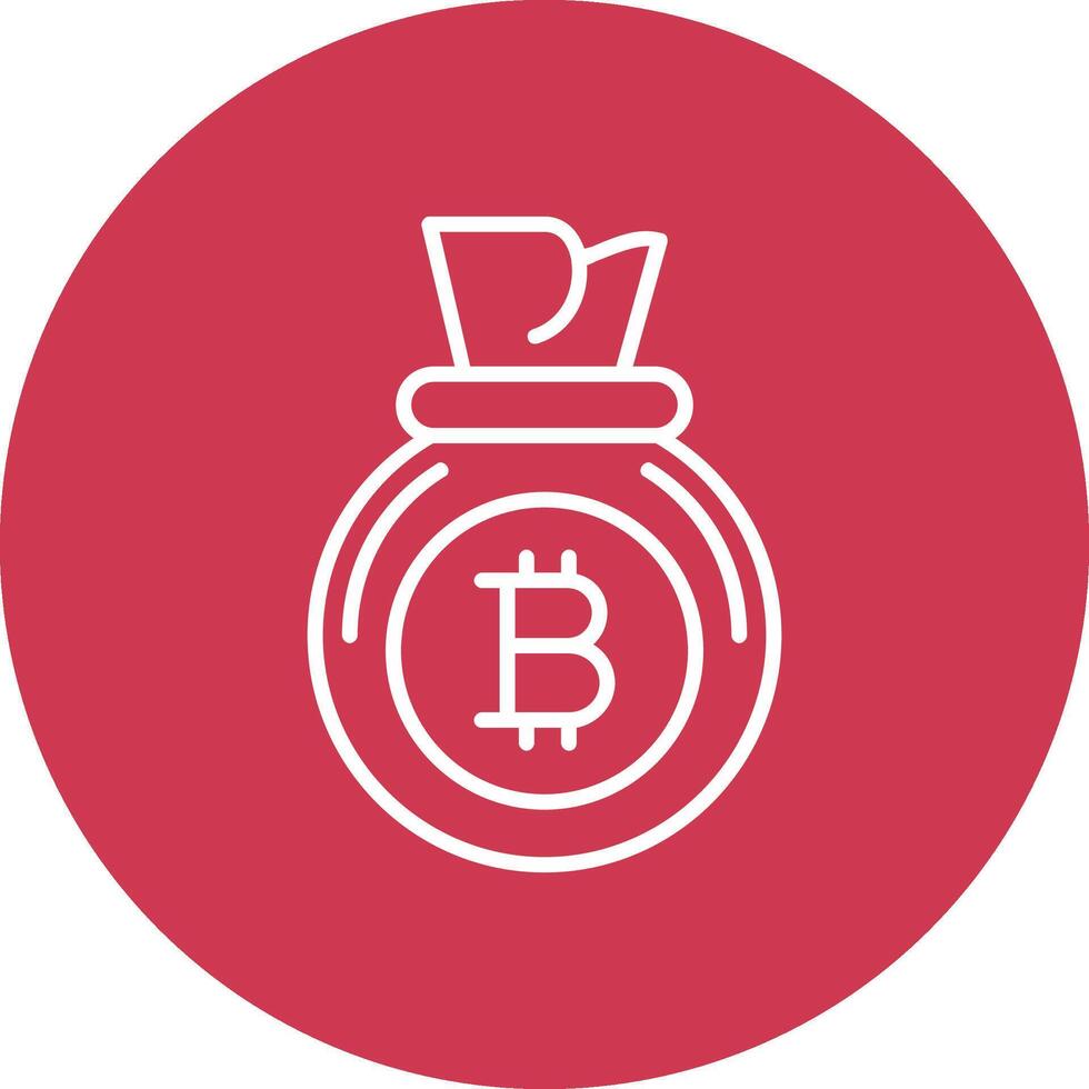 Bitcoin Bag Line Multi Circle Icon vector