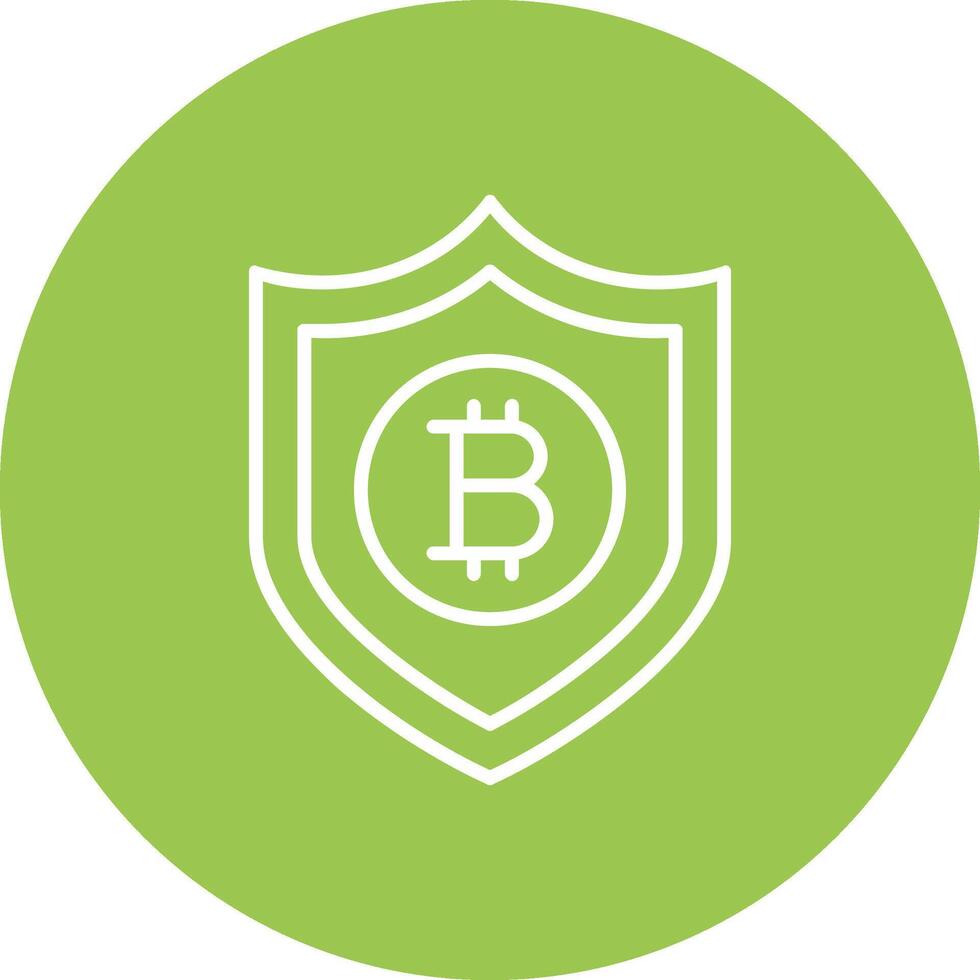 Bitcoin Secure Line Multi Circle Icon vector