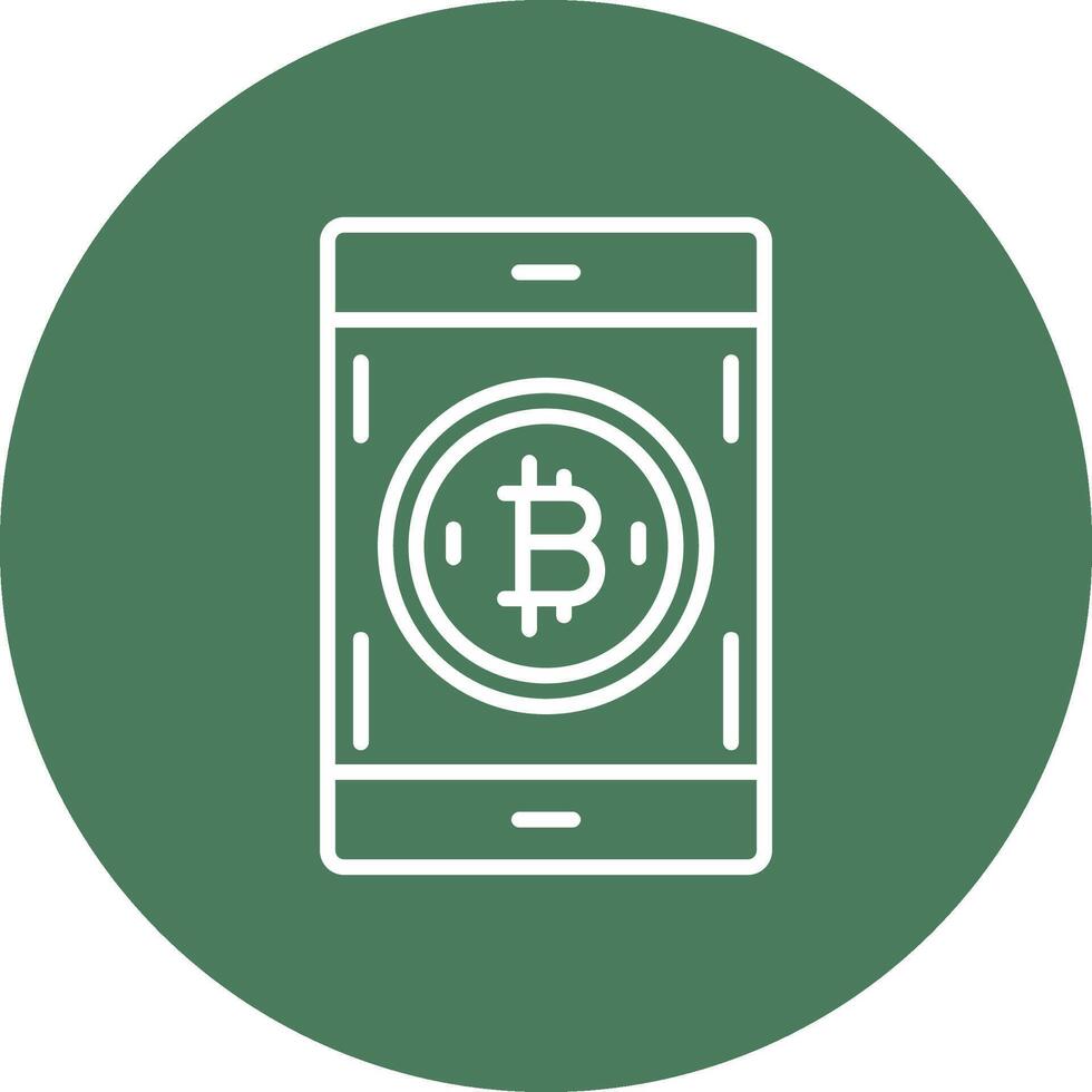 Bitcoin Pay Line Multi Circle Icon vector