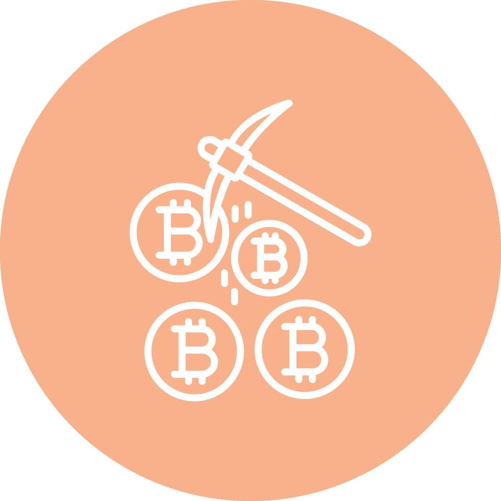 Bitcoin Mining Line Multi Circle Icon vector