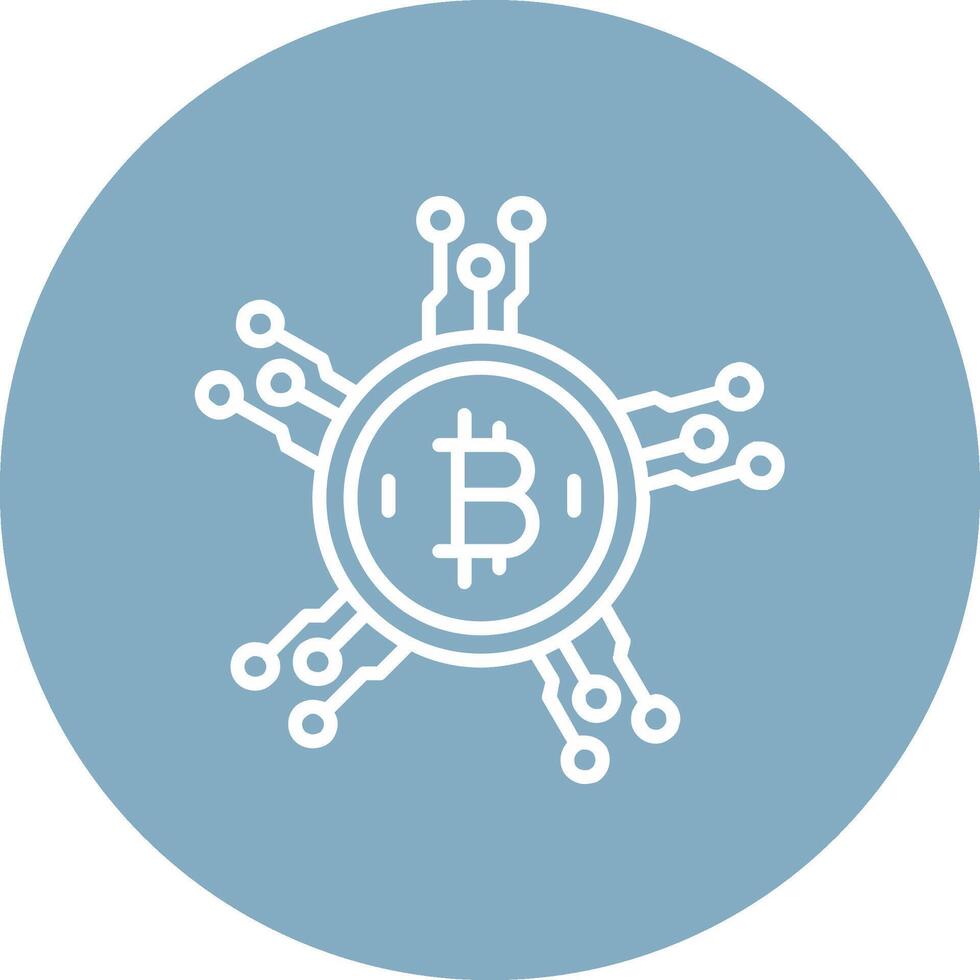 Bitcoin Network Line Multi Circle Icon vector