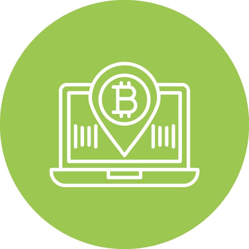 Bitcoin Location Line Multi Circle Icon vector