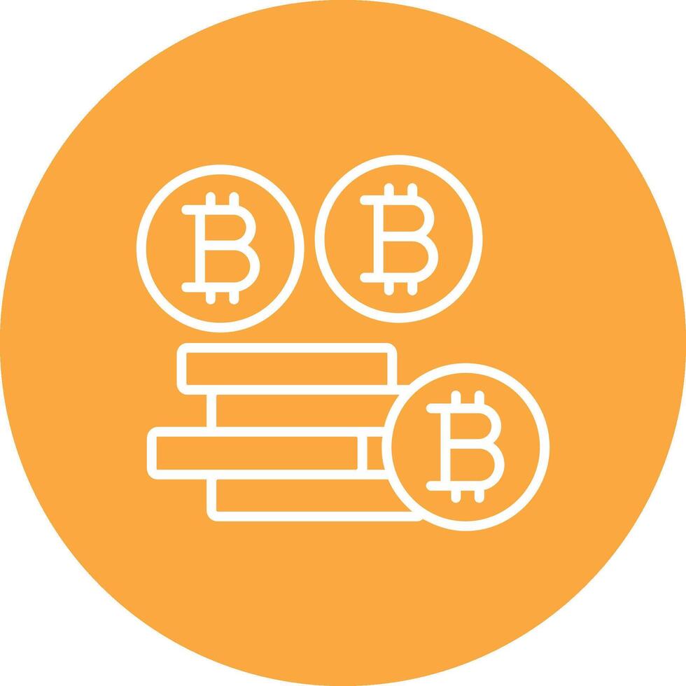 Bitcoins Bitcoins Line Multi Circle Icon vector