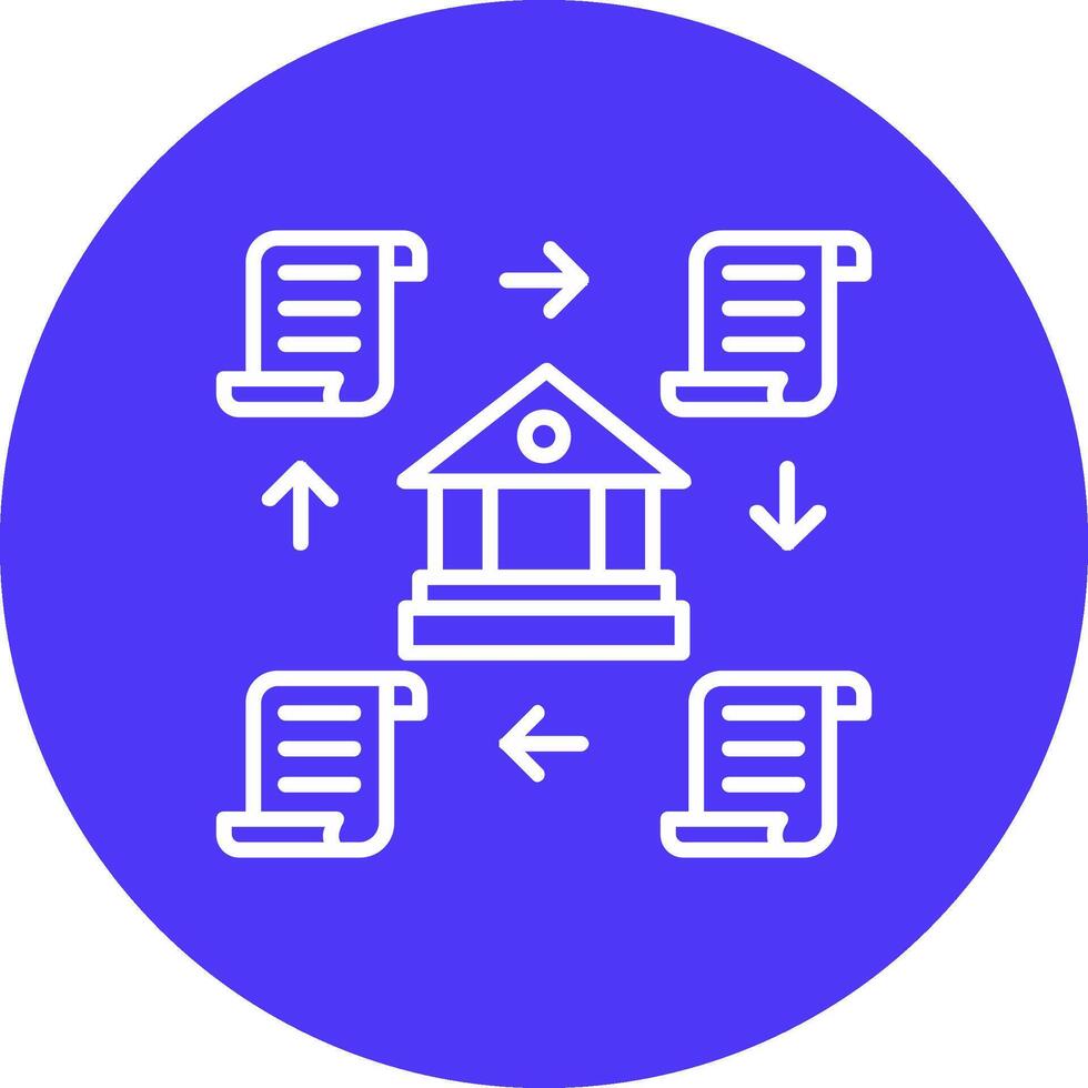 Distributed Ledger Line Multi Circle Icon vector