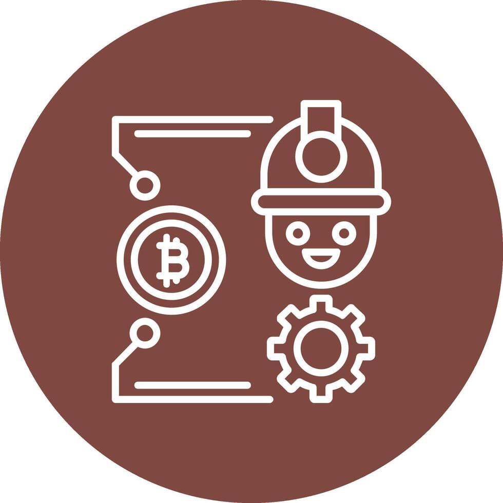 Bitcoin Craft Line Multi Circle Icon vector