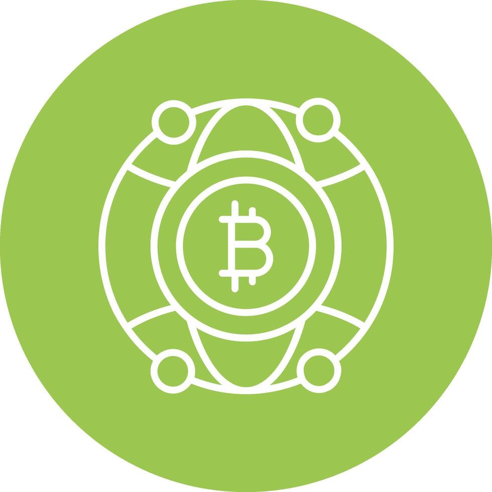 Global Bitcoin Line Multi Circle Icon vector