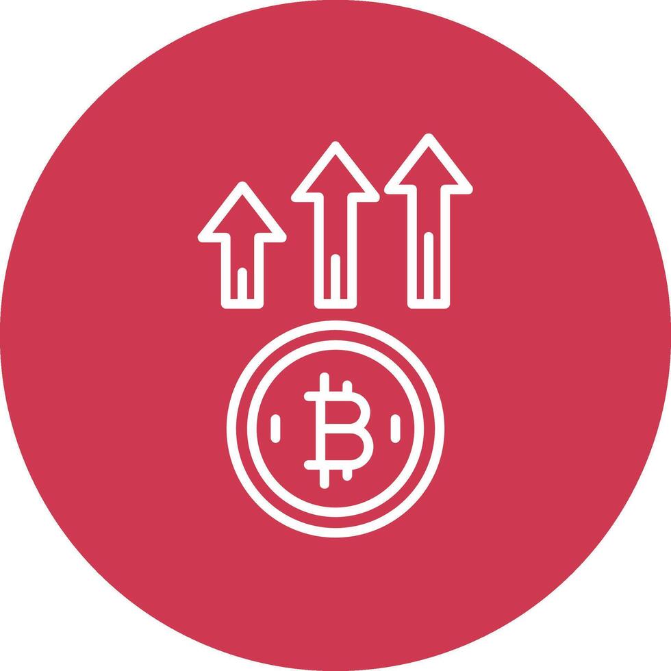Bitcoin Up Line Multi Circle Icon vector