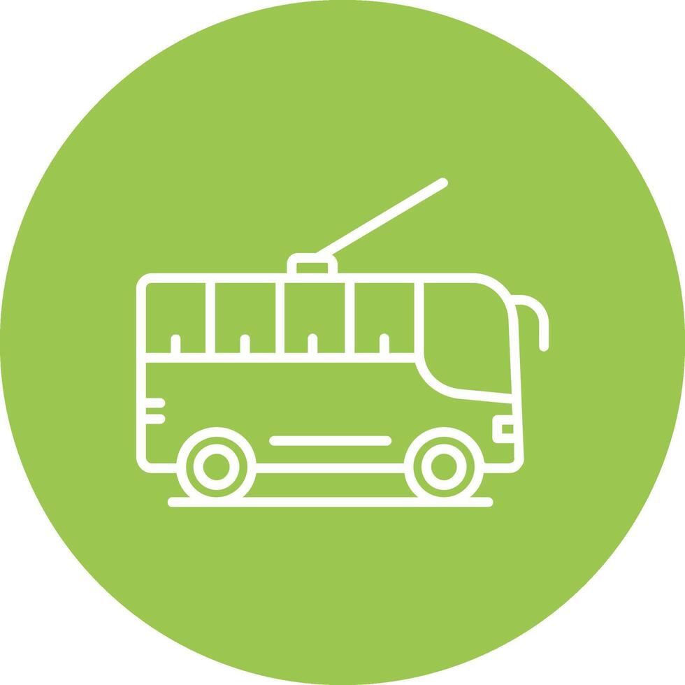 Trolleybus Line Multi Circle Icon vector