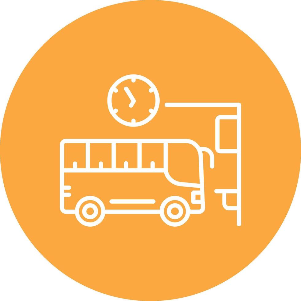 Bus Station Line Multi Circle Icon vector