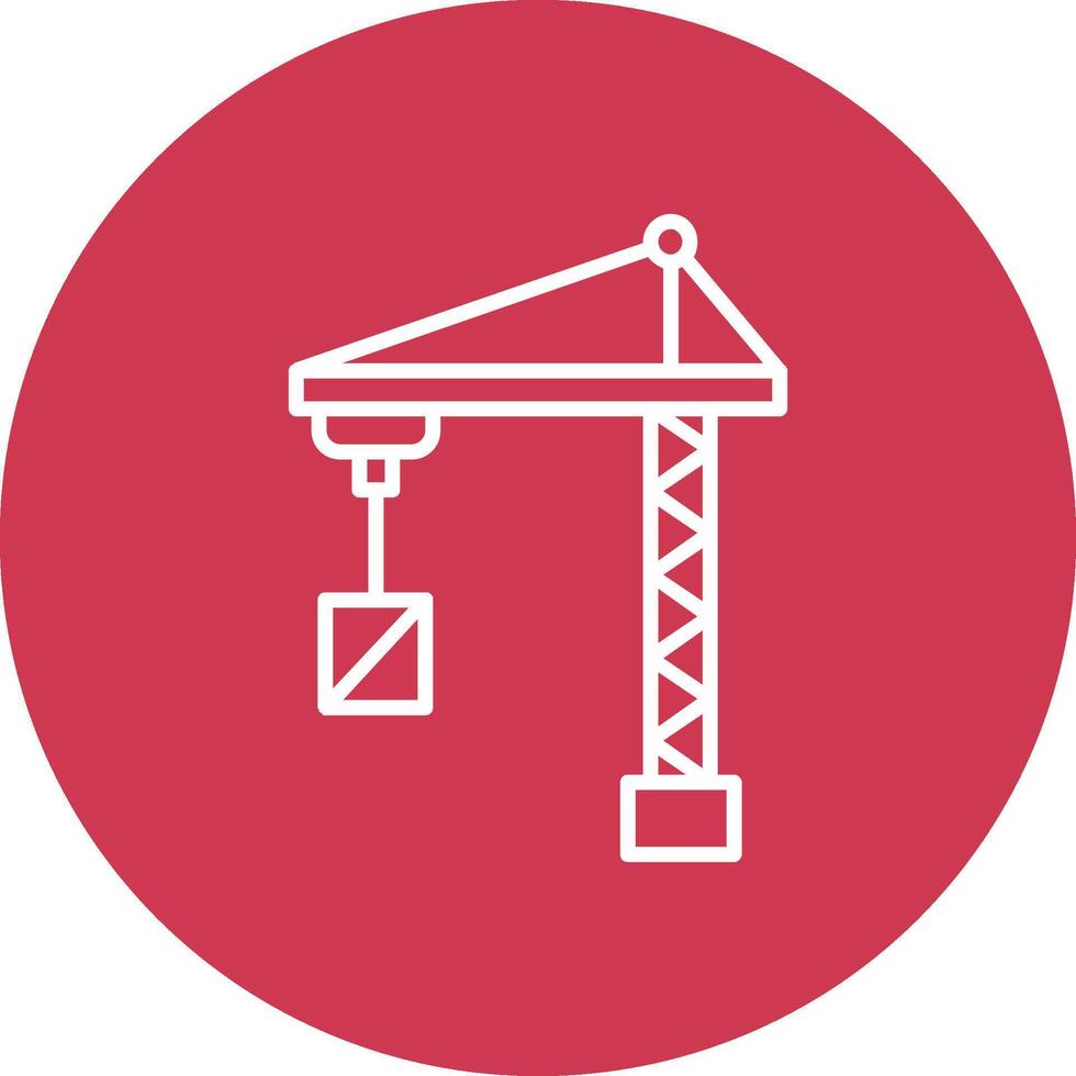 Port Crane Line Multi Circle Icon vector