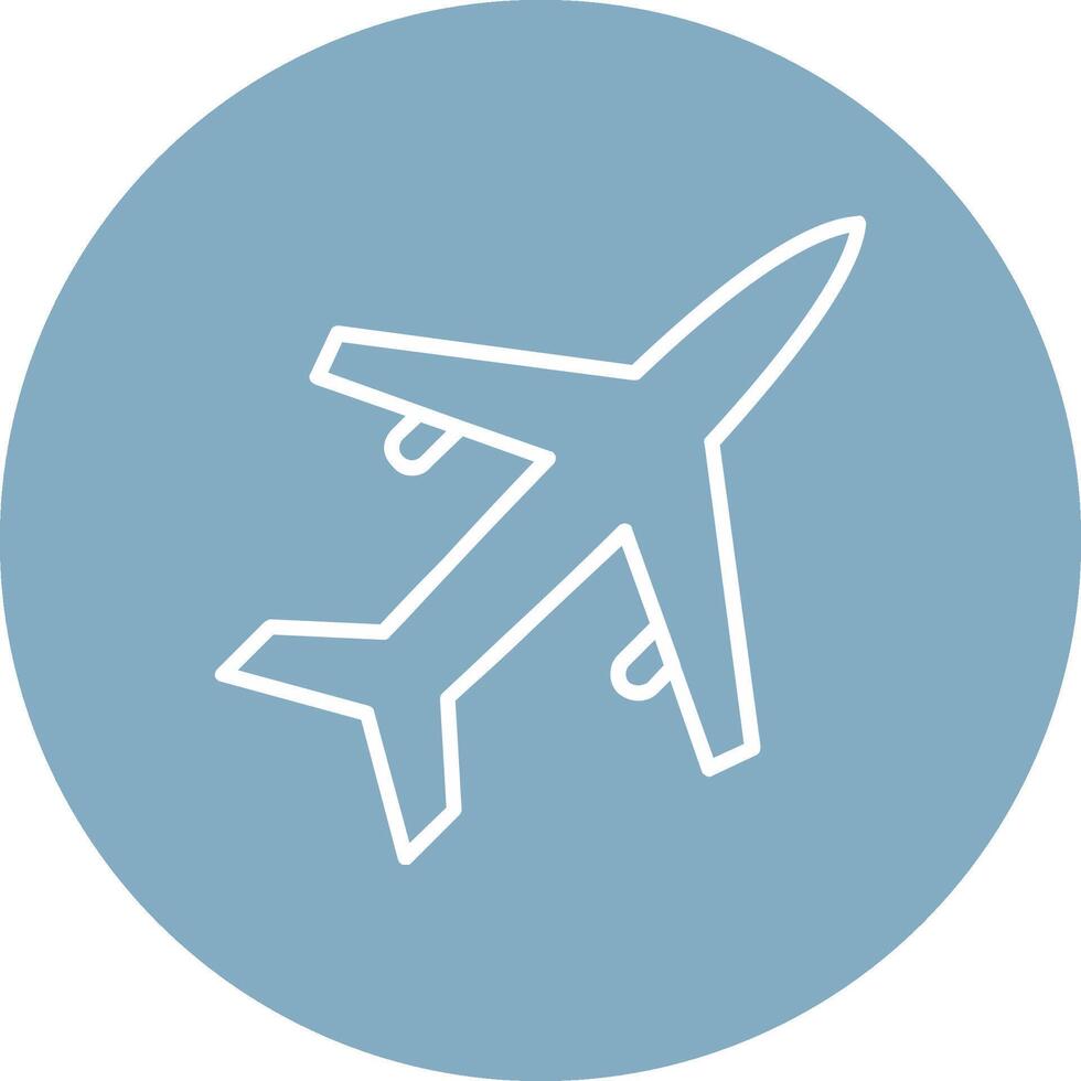 Old Plane Line Multi Circle Icon vector