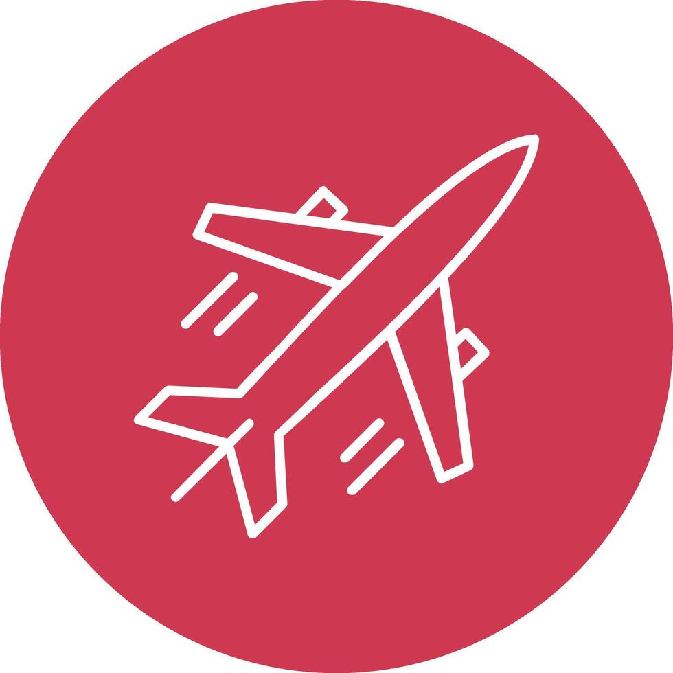 Plane Line Multi Circle Icon vector