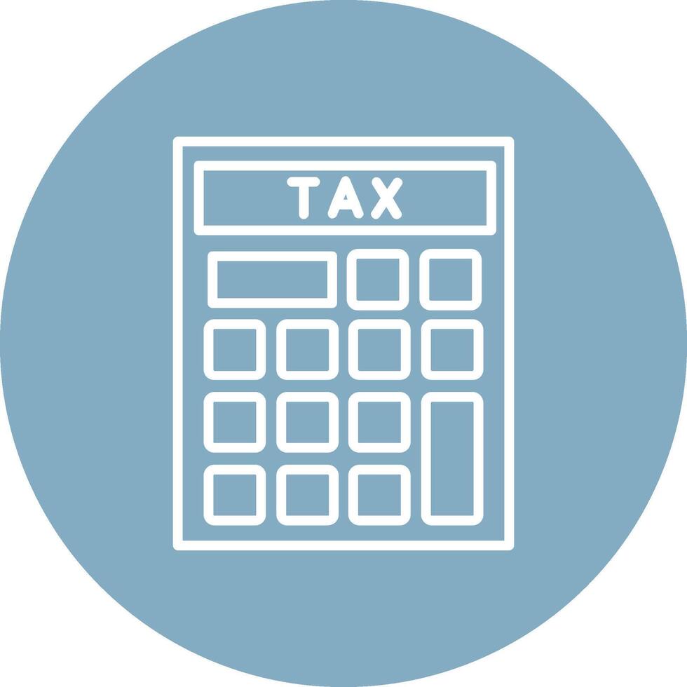 Tax Calculator Line Multi Circle Icon vector