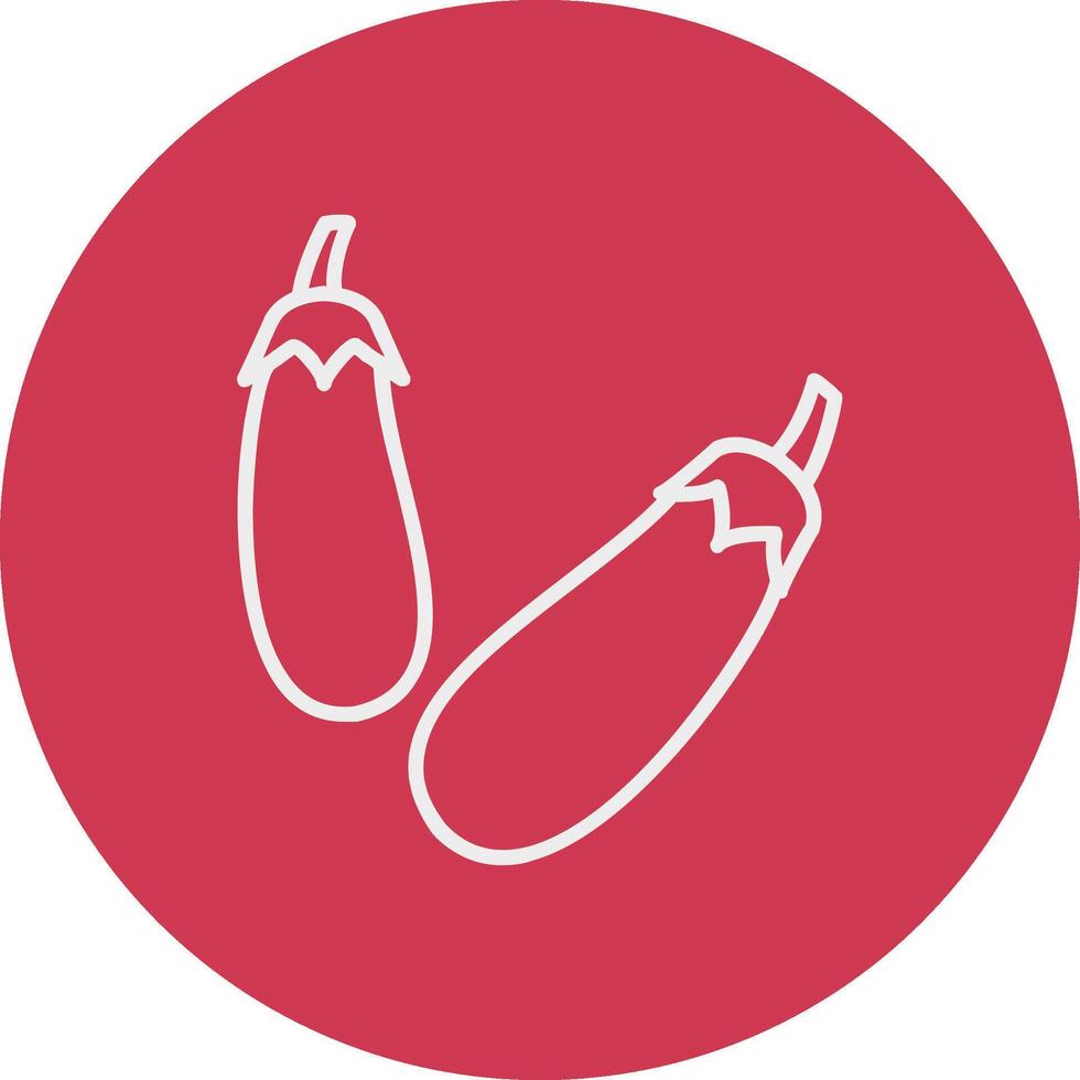 Eggplant Line Multi Circle Icon vector