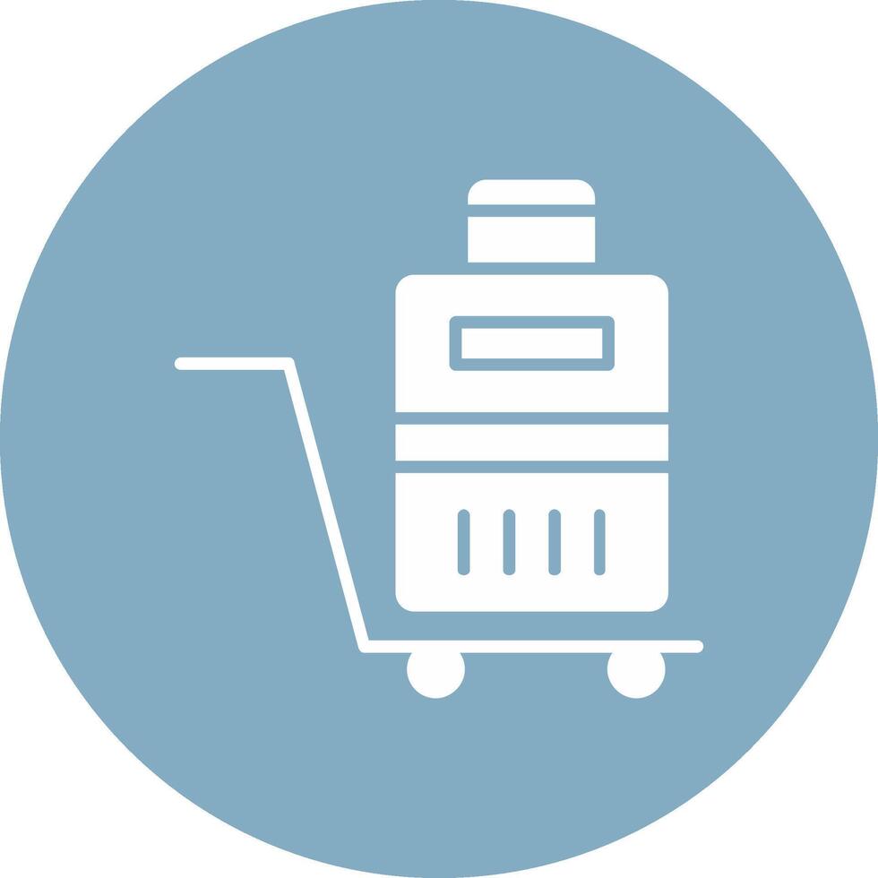 Luggage Trolley Glyph Multi Circle Icon vector