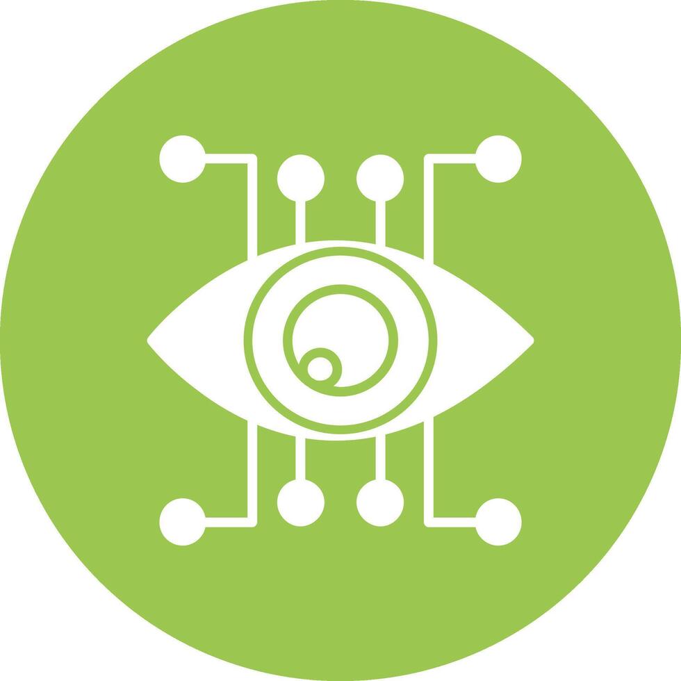 Eye Recognition Glyph Multi Circle Icon vector