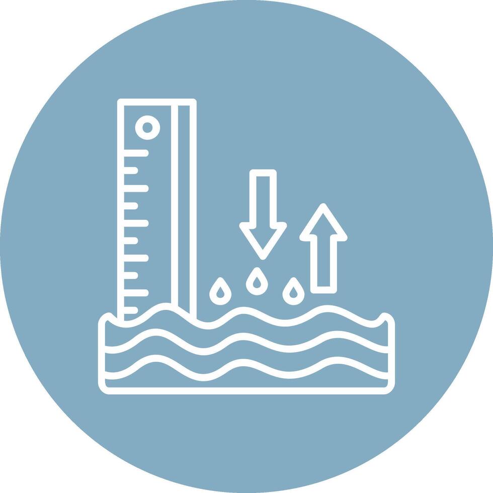 Sea Level Line Multi Circle Icon vector