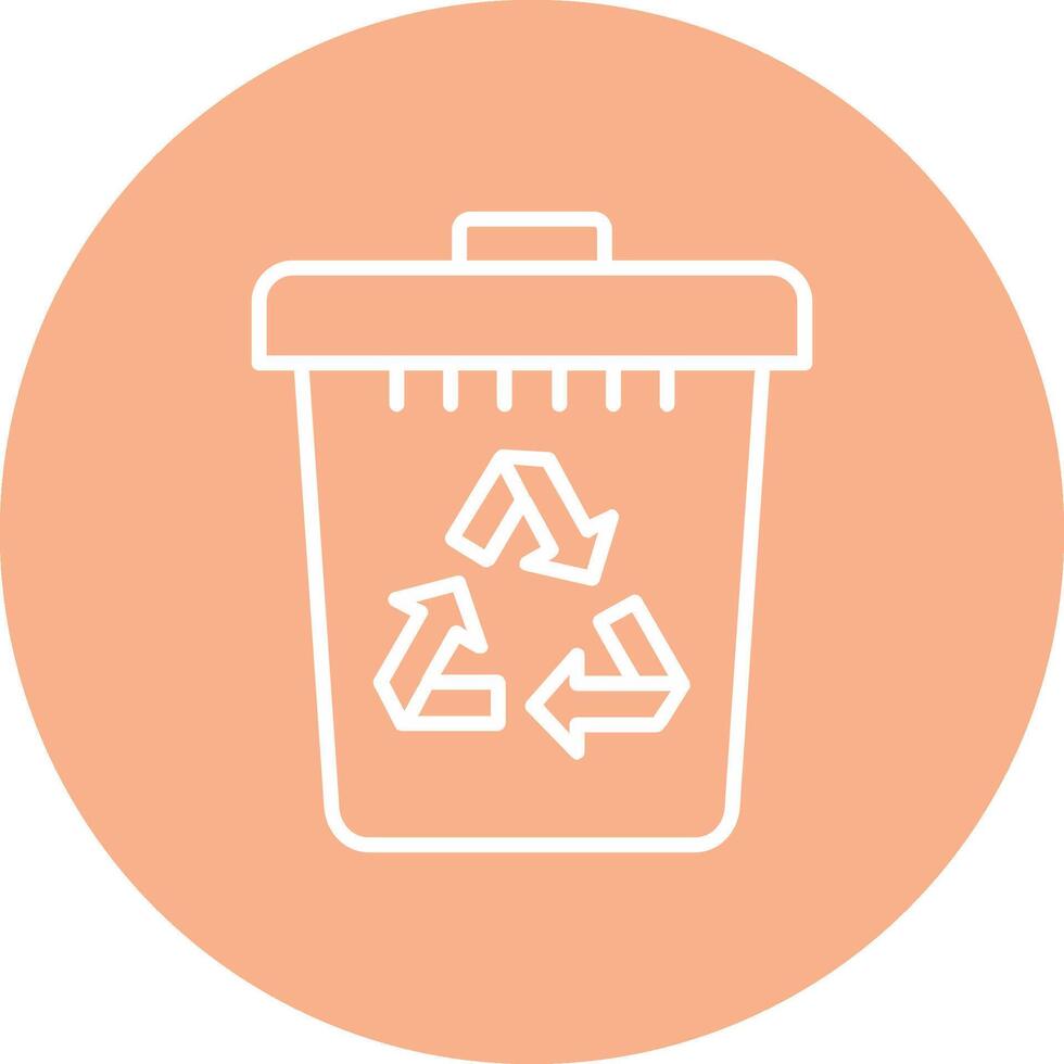 Recycle Bin Line Multi Circle Icon vector