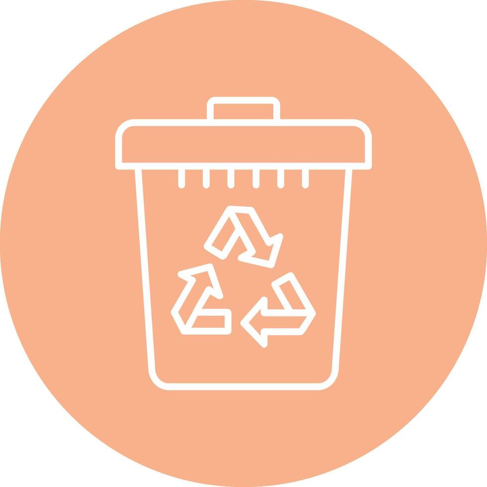 reciclar compartimiento línea multi circulo icono vector