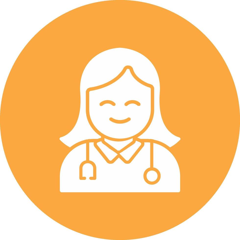 Female Doctor Glyph Multi Circle Icon vector