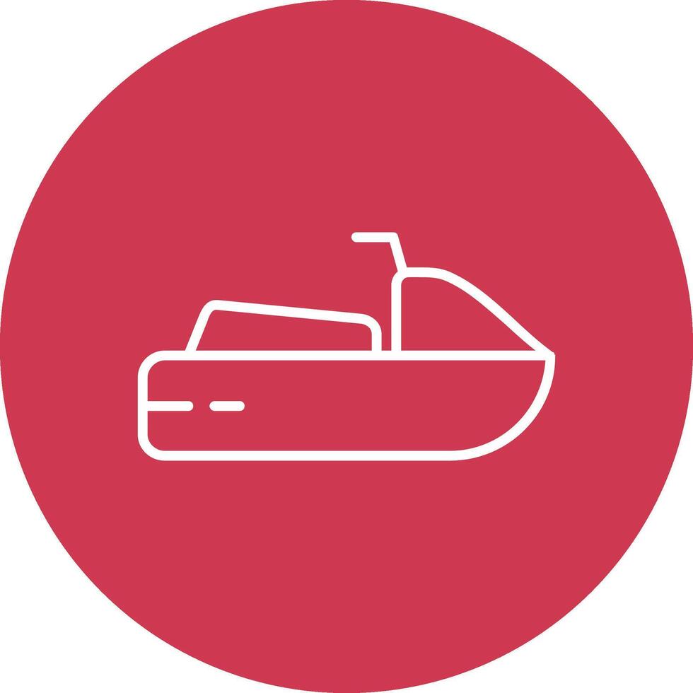 Jet Ski Line Multi Circle Icon vector