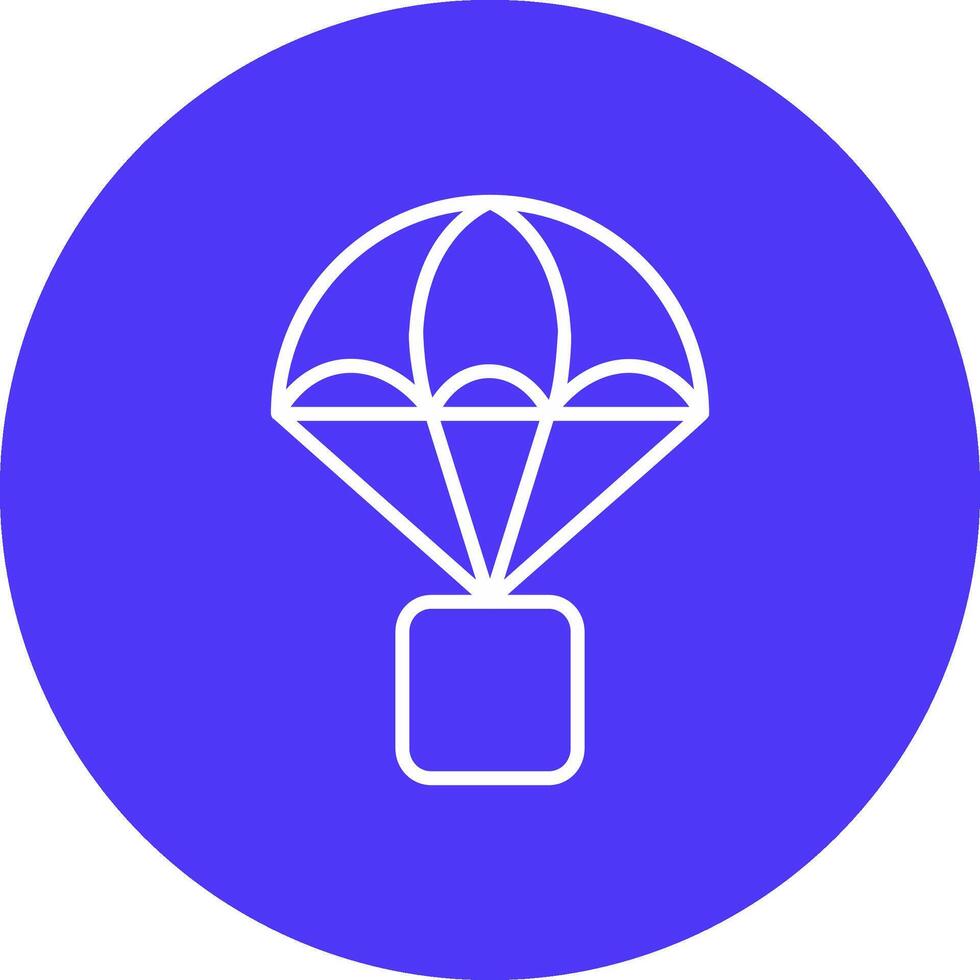 Parachute Line Multi Circle Icon vector