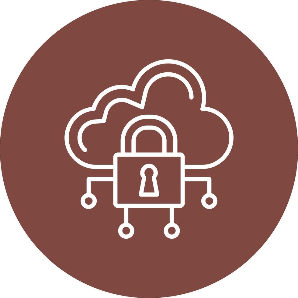 Data Secure Line Multi Circle Icon vector