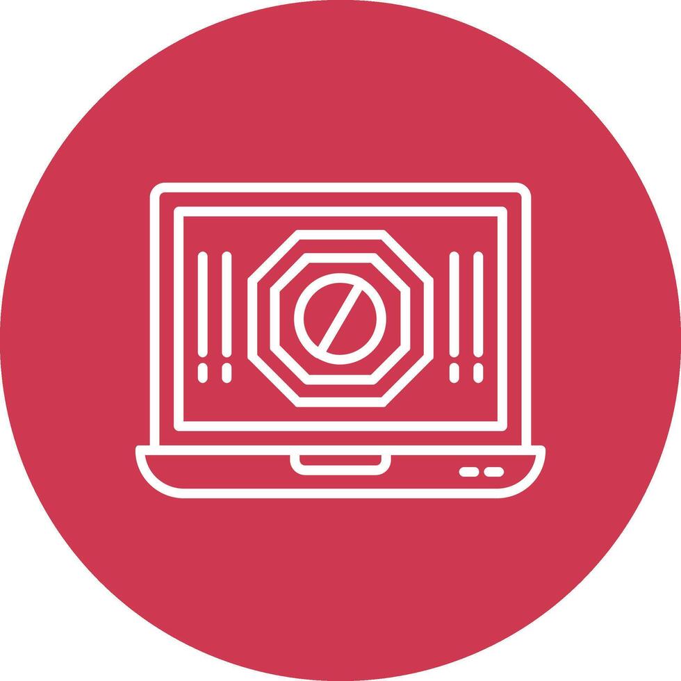 Ad Blocker Line Multi Circle Icon vector