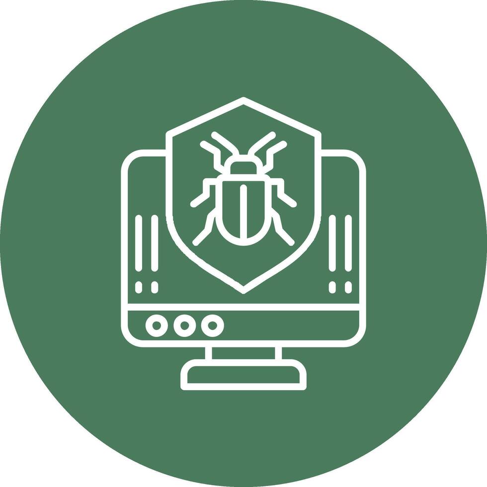 Anti Virus Shield Line Multi Circle Icon vector