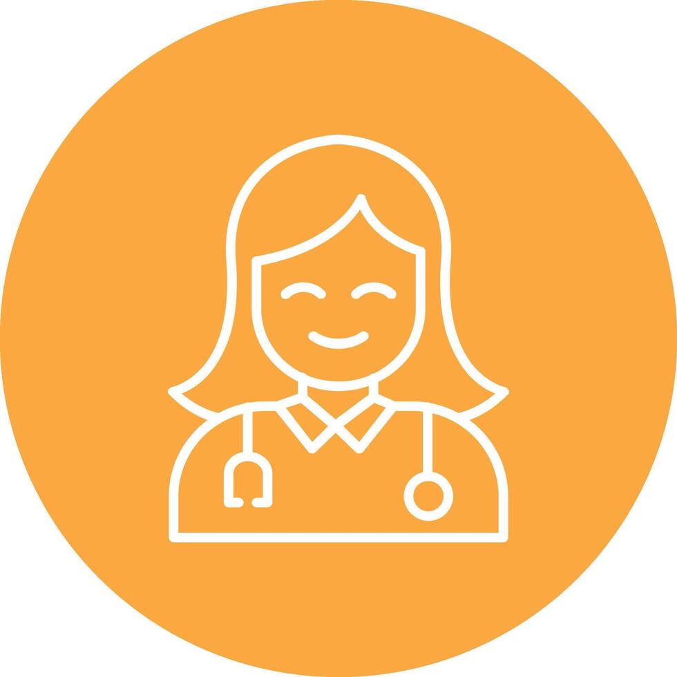 Female Doctor Line Multi Circle Icon vector