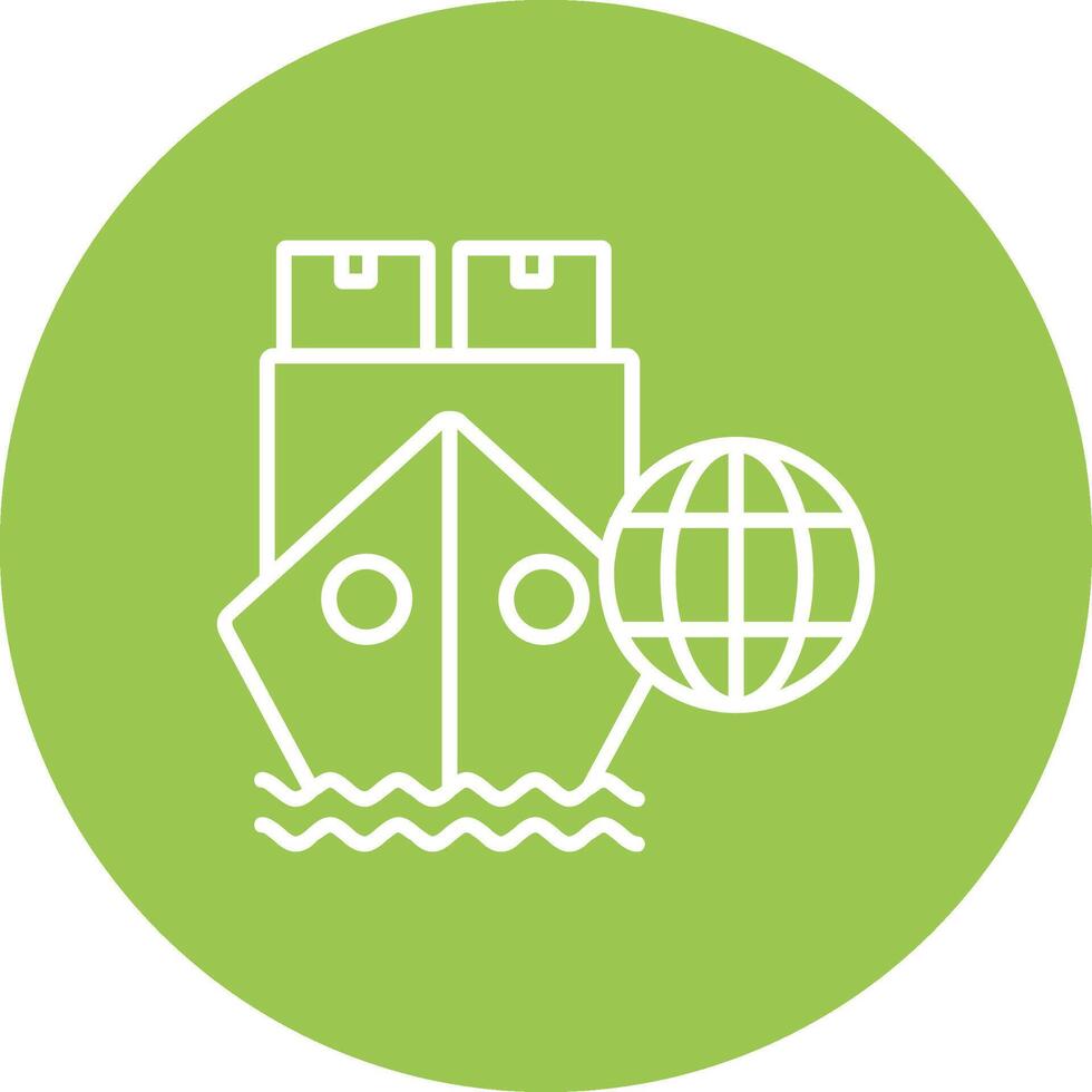 International Delivery Line Multi Circle Icon vector