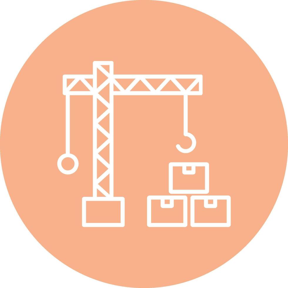 Crane Line Multi Circle Icon vector