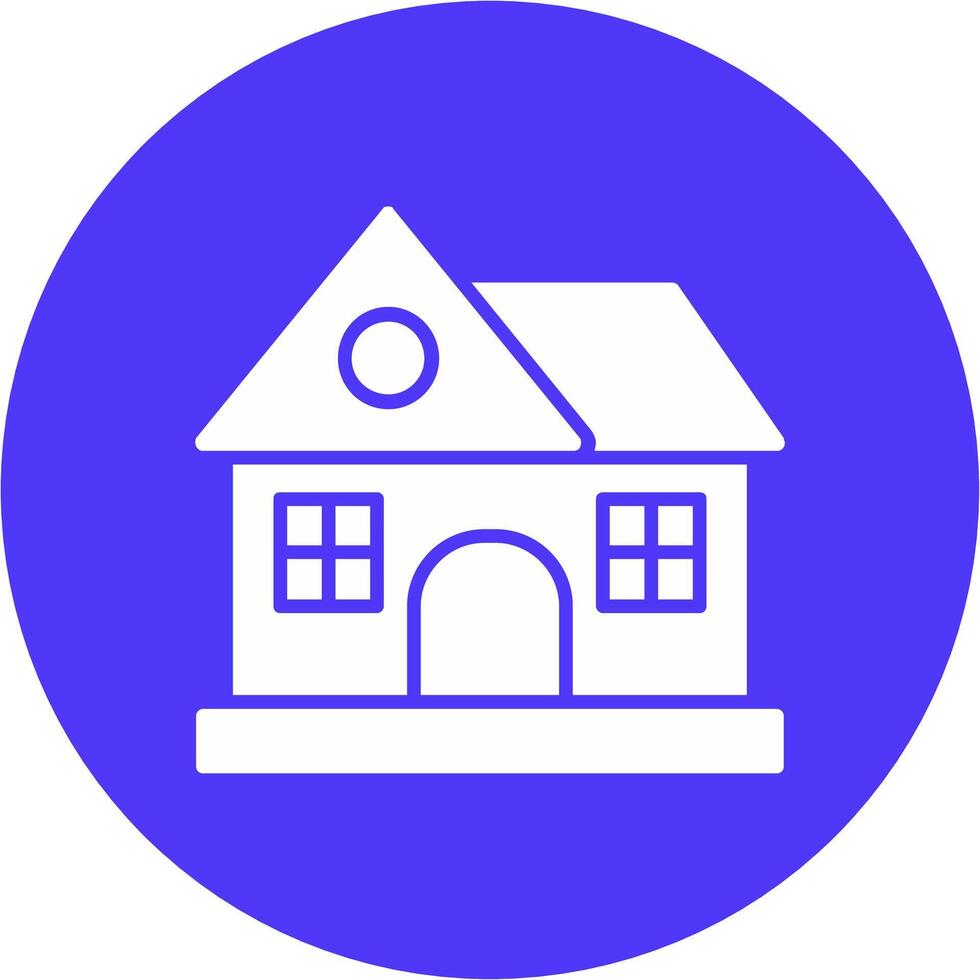 House Glyph Multi Circle Icon vector