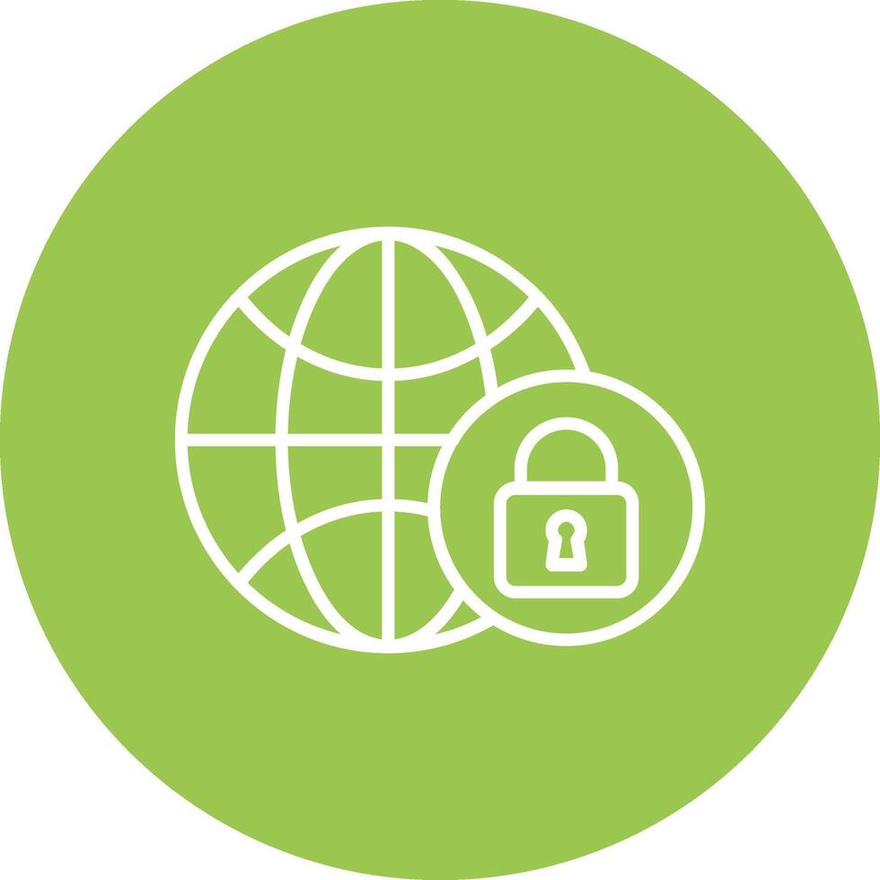 Global Security Line Multi Circle Icon vector