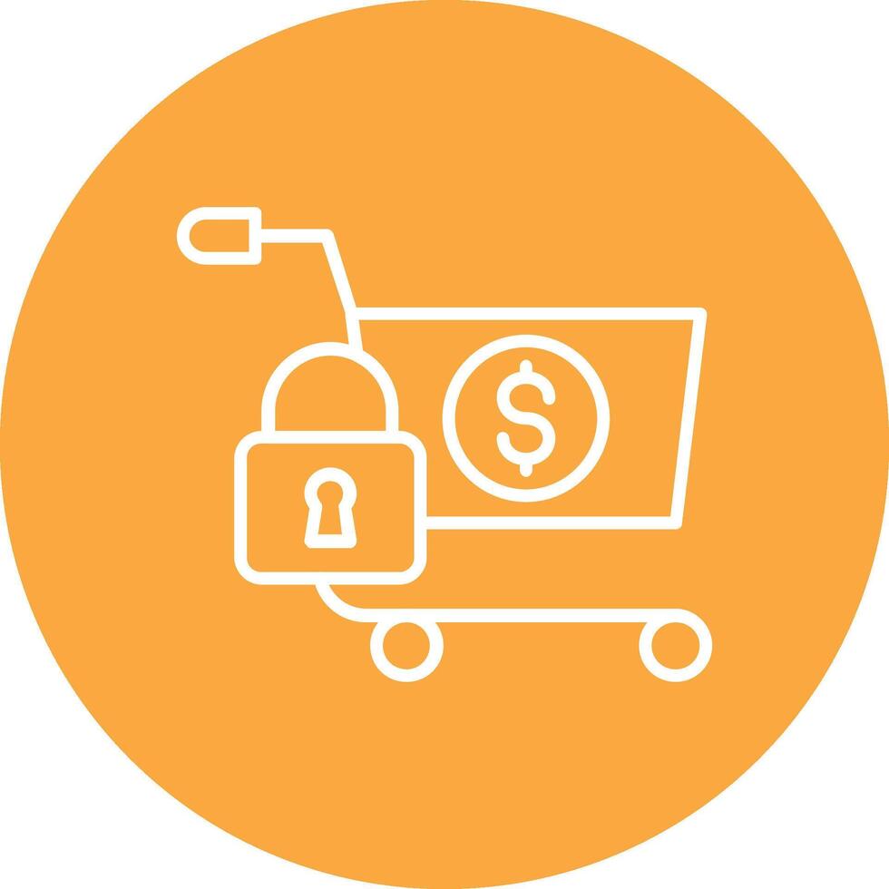 Secure OnLine Multi Circle Shopping Line Multi Circle Icon vector