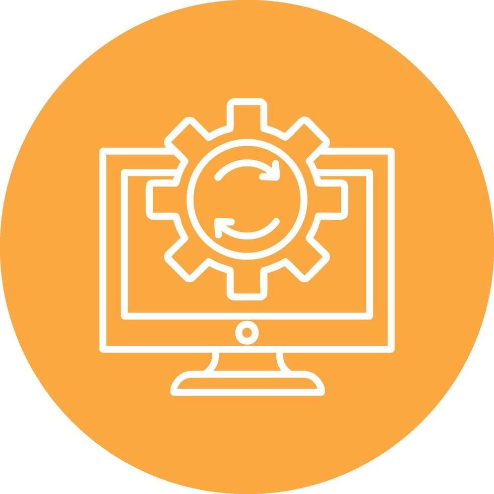 datos Procesando línea multi circulo icono vector